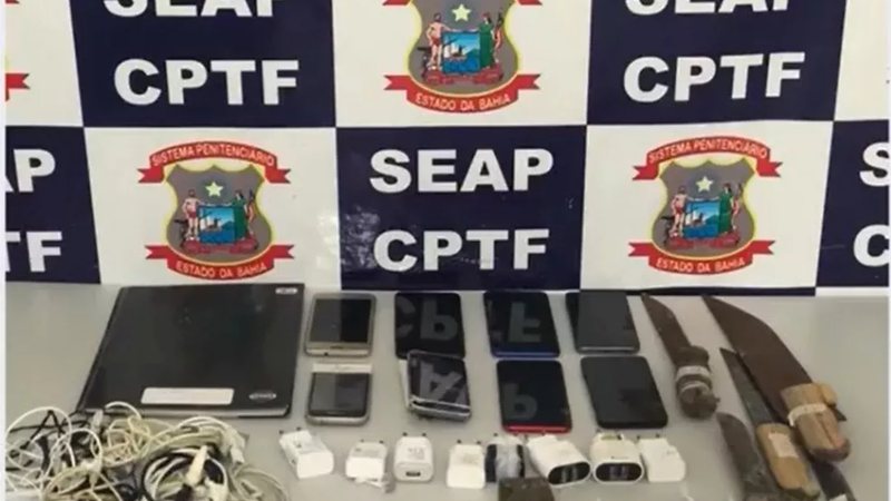 Armas, celulares e drogas são apreendidas em presídio no interior da Bahia