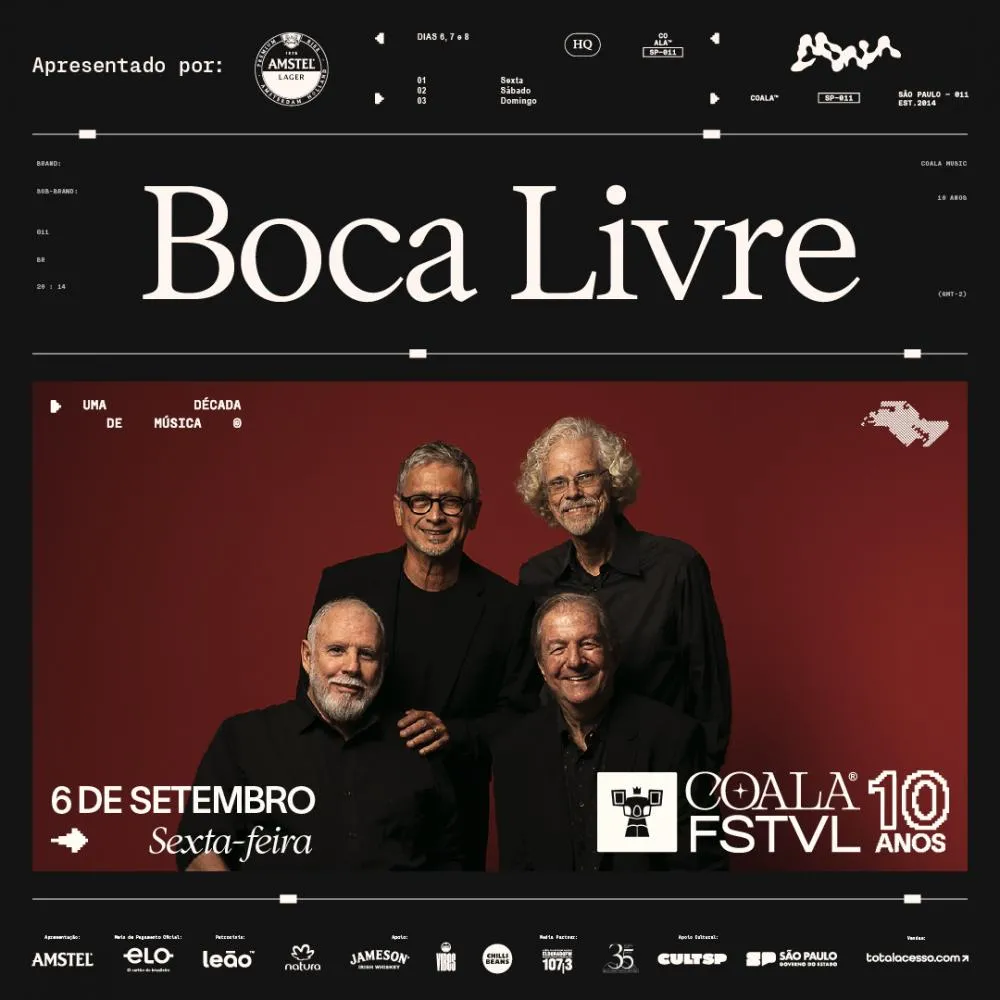 Coala Festival anuncia line-up completo de sexta-feira, com Adriana Calcanhotto e Arnaldo Antunes, Lenine e Suzano revivendo Olho de Peixe e mais