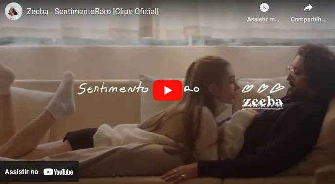 Zeeba divulga videoclipe de "Sentimento Raro", single em homenagem à sua noiva