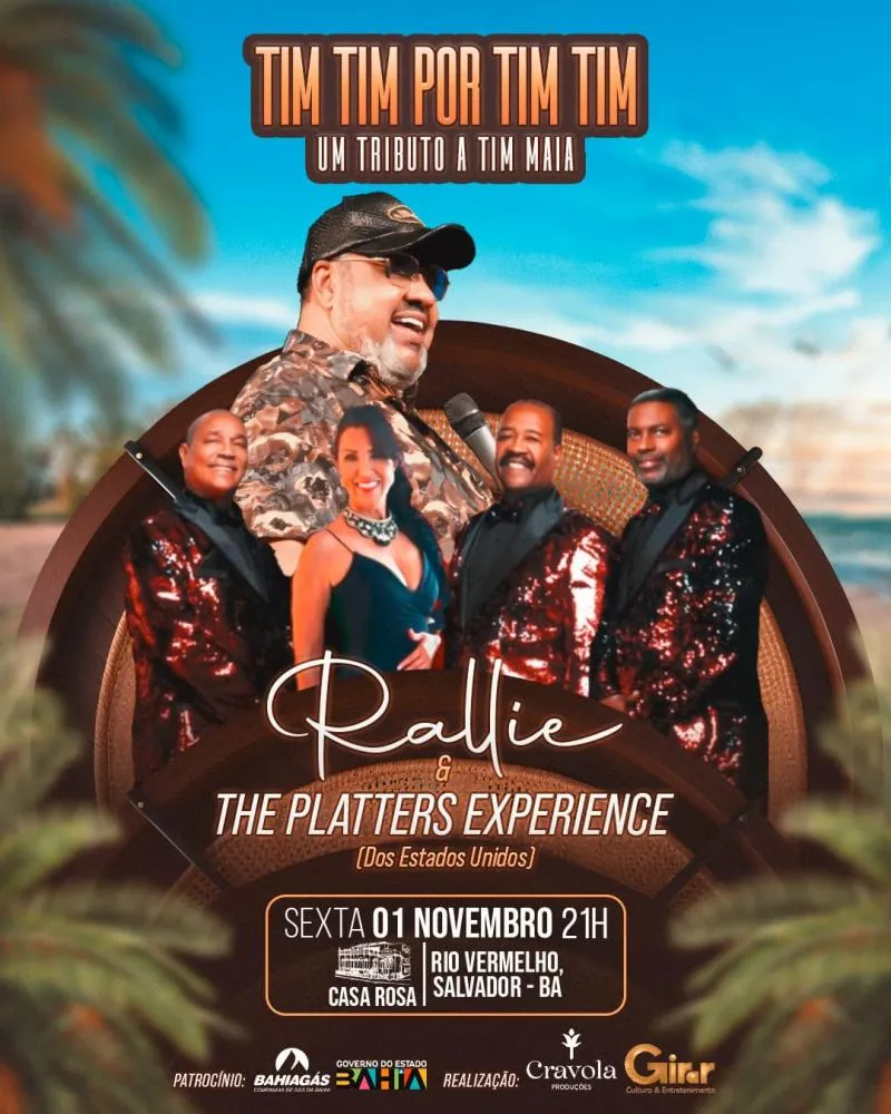 Show de Rallie em tributo a Tim Maia e da banda norte-americana The Platters Experience animam Salvador