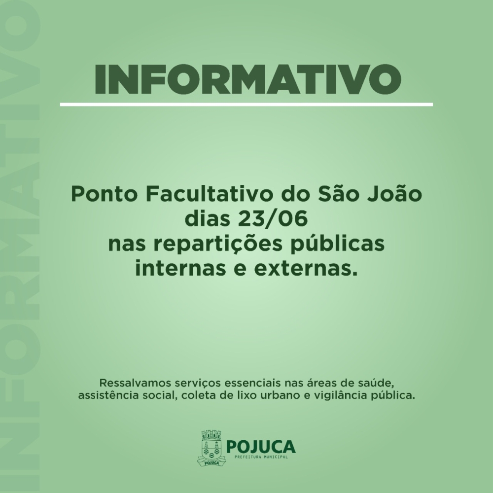 Ponto Facultativo nas repartições internas e externas da Prefeitura Municipal