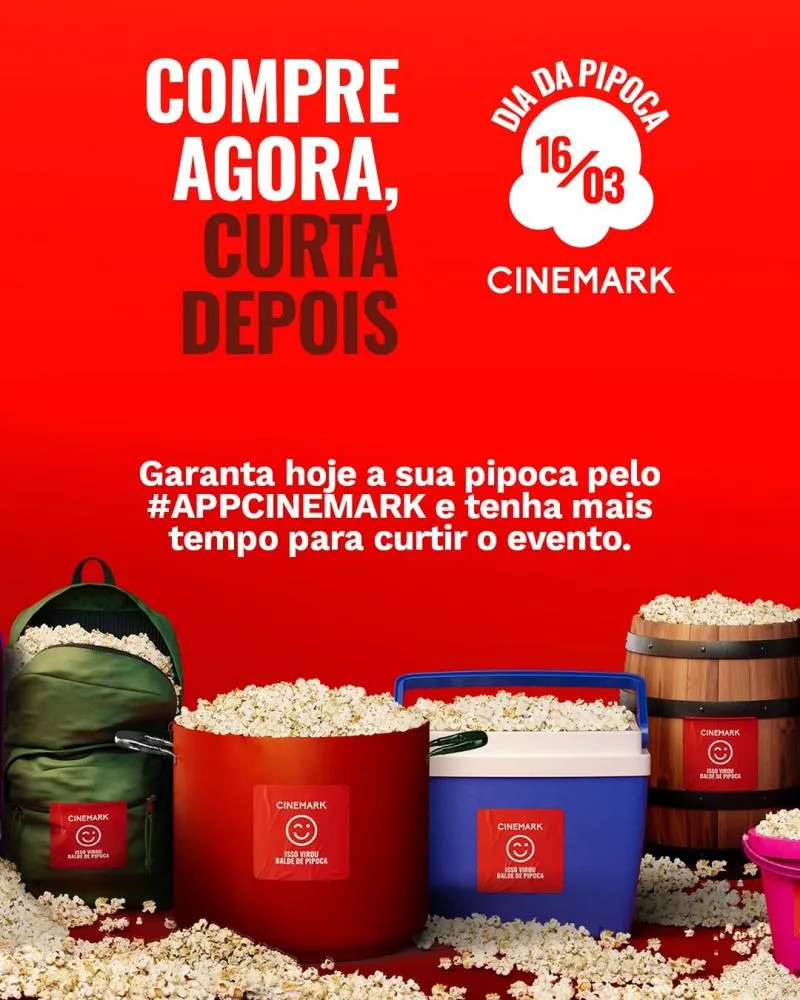 'Traga seu Balde': Cinemark abre pré-venda da ação especial inédita do Dia da Pipoca