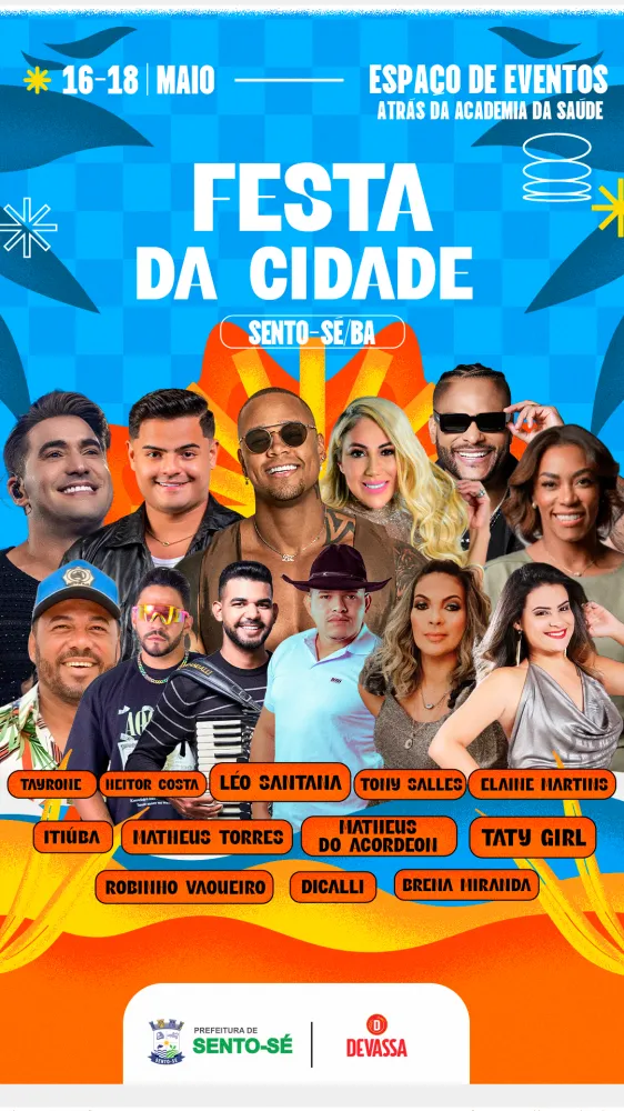 Festa da Cidade de Sento Sé começa nesta sexta (16) com grandes atrações