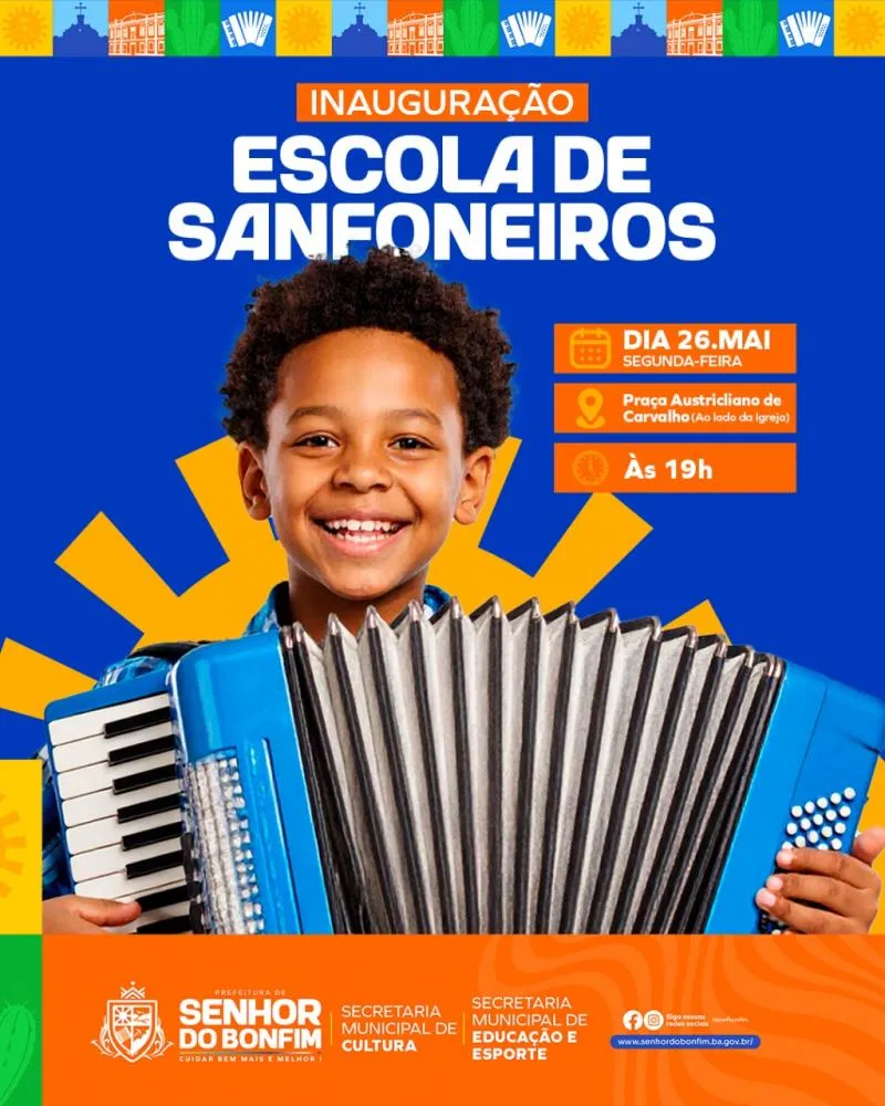 Prefeitura inaugura Escola de Sanfoneiros nesta segunda-feira (26), Dia nacional do Sanfoneiro