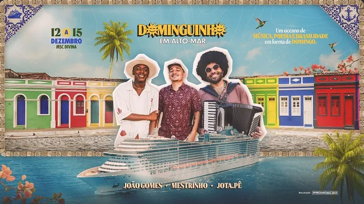 João Gomes, Jota.pê e Mestrinho anunciam o Navio Dominguinho: música e poesia em alto-mar