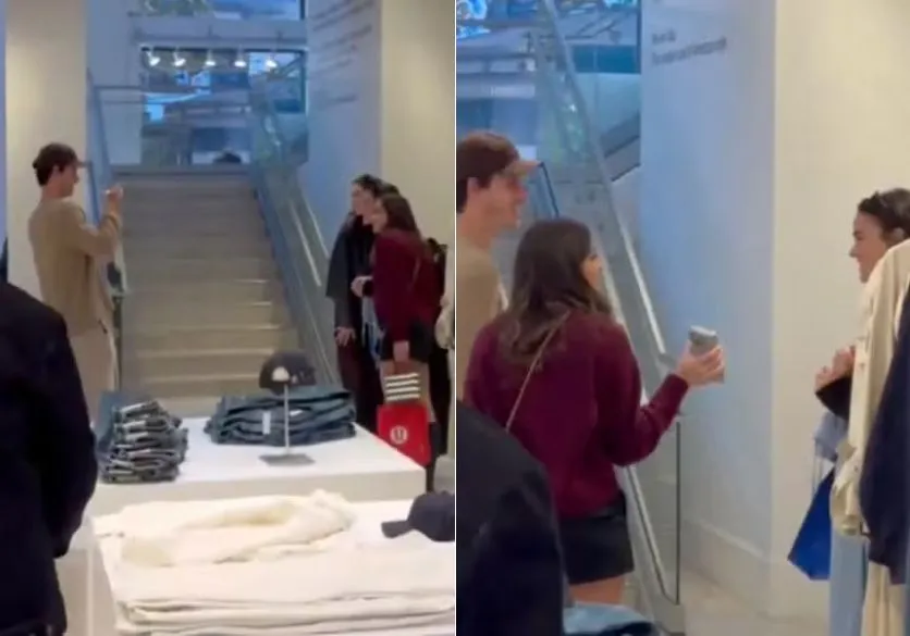 Shawn Mendes vira ‘fotógrafo’ de Bruna Marquezine com fãs nos EUA