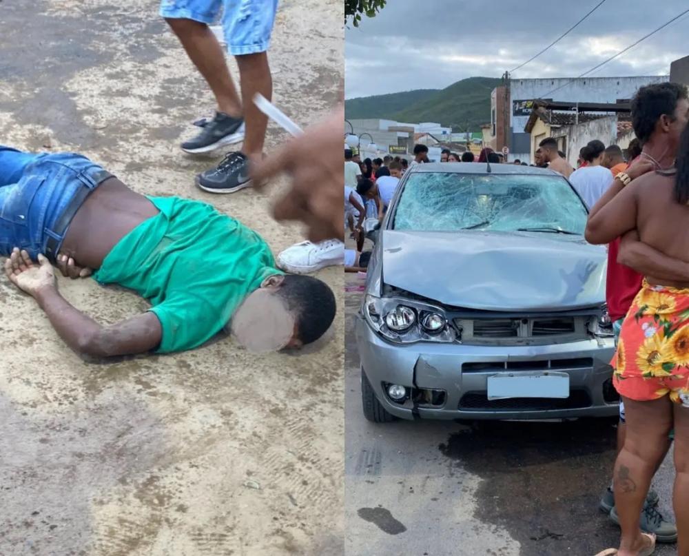 Carro avança sobre multidão e deixa feridos em Santa Inês, o motorista foi espancado