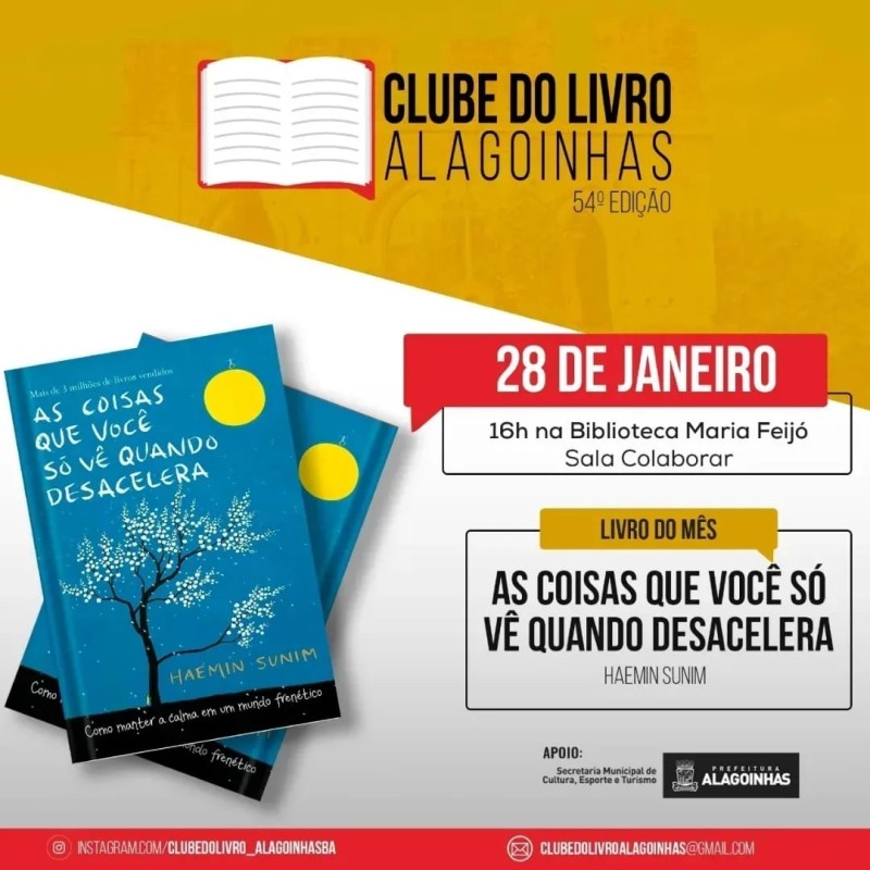 “As coisas que você só vê quando desacelera” é o livro do encontro do Clube do Livro deste sábado (28)