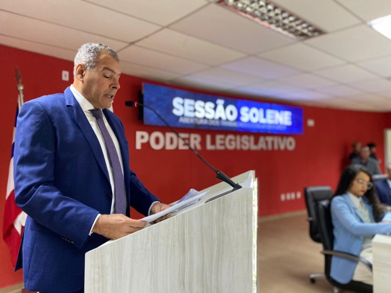 Avanços e metas da gestão municipal são apresentados pelo Prefeito Joaquim Neto na abertura dos trabalhos da Câmara Municipal