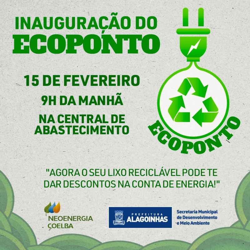 Descontos na conta de luz: Ecoponto será inaugurado na próxima quarta-feira (15)