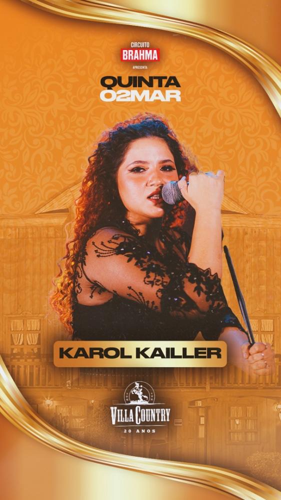 Villa Country recebe pocket show de Karol Kailler